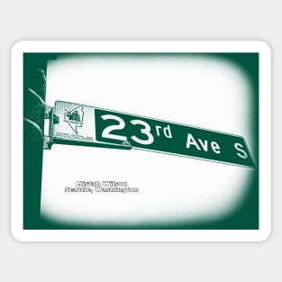 23rd Avenue, Central District, WHITE MINT Seattle, Washington by Mistah Wilson Sticker